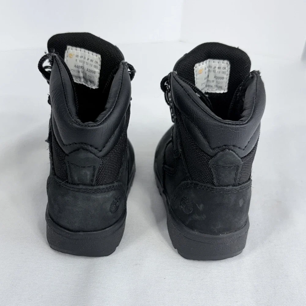 Timberland Kids 6-Inch Field Boot Black Nubuck Leather Mesh 44890 Size 6 Toddler